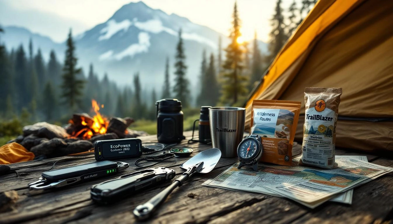 best versatile camping gear multi-use tool setup at campsite with compact equipment