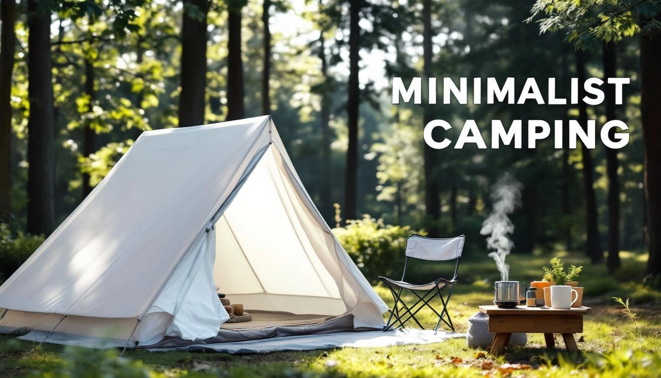 backpacker demonstrating the definition of minimalist camping with a simple lightweight setup