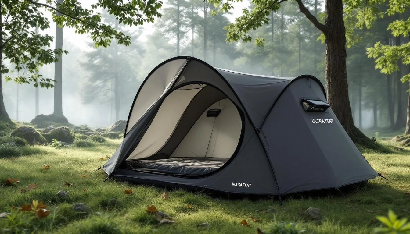best ultralight camping tents set up in mountain campsite during shoulder season backpacking trip