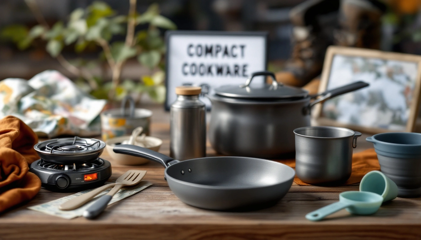 compact cookware for backpacking nesting setup with stove and fuel inside pot