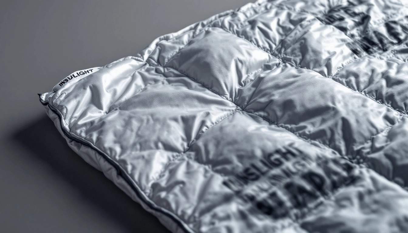backpacker inflating an insulated ultralight sleeping pad at alpine campsite
